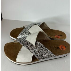 Inblu slide sandals white and leopard size 9.5